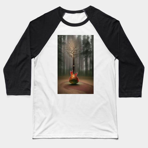 Acoustic Guitar Tree Of Life Guitar Player Nature Guitarist Baseball T-Shirt by ShopSunday